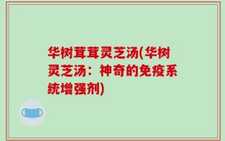 华树茸茸灵芝汤(华树灵芝汤：神奇的免疫系统增强剂)