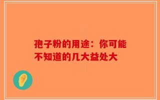 孢子粉的用途：你可能不知道的几大益处大