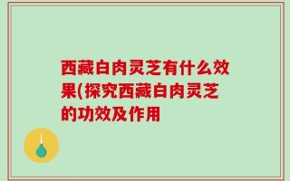 西藏白肉灵芝有什么效果(探究西藏白肉灵芝的功效及作用
