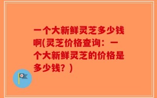 一个大新鲜灵芝多少钱啊(灵芝价格查询：一个大新鲜灵芝的价格是多少钱？)