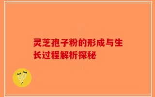 灵芝孢子粉的形成与生长过程解析探秘