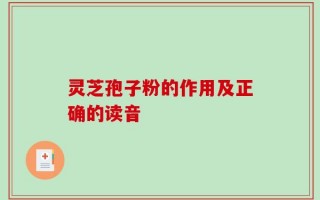 灵芝孢子粉的作用及正确的读音