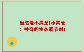 当然是小灵芝(小灵芝：神奇的生态调节剂)