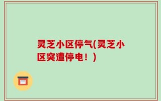 灵芝小区停气(灵芝小区突遭停电！)