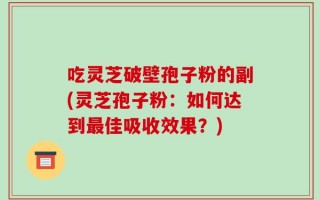 吃灵芝破壁孢子粉的副(灵芝孢子粉：如何达到最佳吸收效果？)