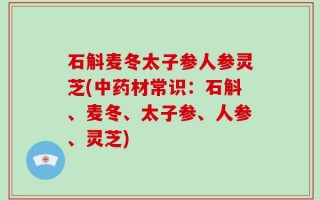 石斛麦冬太子参人参灵芝(中药材常识：石斛、麦冬、太子参、人参、灵芝)