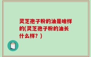灵芝孢子粉的油是啥样的(灵芝孢子粉的油长什么样？)