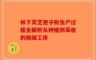 林下灵芝孢子粉生产过程全解析从种植到采收的精细工序