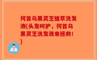 何首乌黑灵芝植萃洗发液(头发呵护，何首乌黑灵芝洗发液来拯救！)