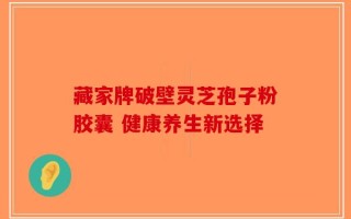 藏家牌破壁灵芝孢子粉胶囊 健康养生新选择