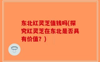 东北红灵芝值钱吗(探究红灵芝在东北是否具有价值？)