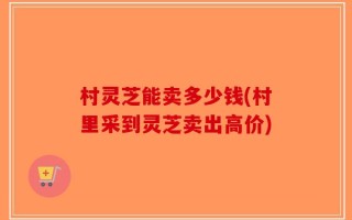 村灵芝能卖多少钱(村里采到灵芝卖出高价)
