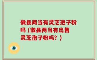 徽县两当有灵芝孢子粉吗 (徽县两当有出售灵芝孢子粉吗？)