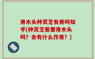 用木头种灵芝有用吗知乎(种灵芝需要用木头吗？会有什么作用？)