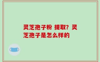 灵芝孢子粉 提取？灵芝孢子是怎么样的