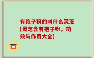 有孢子粉的叫什么灵芝(灵芝含有孢子粉，功效与作用大全)