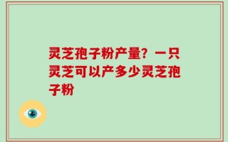 灵芝孢子粉产量？一只灵芝可以产多少灵芝孢子粉