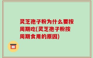 灵芝孢子粉为什么要按周期吃(灵芝孢子粉按周期食用的原因)