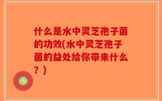 什么是水中灵芝孢子菌的功效(水中灵芝孢子菌的益处给你带来什么？)