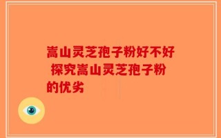 嵩山灵芝孢子粉好不好 探究嵩山灵芝孢子粉的优劣