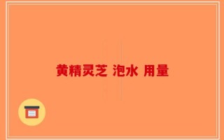 黄精灵芝 泡水 用量