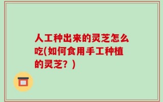 人工种出来的灵芝怎么吃(如何食用手工种植的灵芝？)