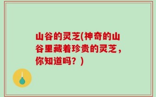 山谷的灵芝(神奇的山谷里藏着珍贵的灵芝，你知道吗？)