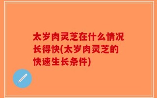 太岁肉灵芝在什么情况长得快(太岁肉灵芝的快速生长条件)