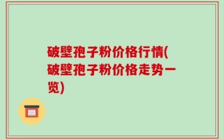 破壁孢子粉价格行情(破壁孢子粉价格走势一览)