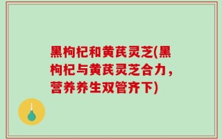 黑枸杞和黄芪灵芝(黑枸杞与黄芪灵芝合力，营养养生双管齐下)