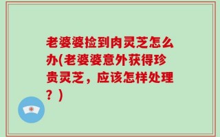 老婆婆捡到肉灵芝怎么办(老婆婆意外获得珍贵灵芝，应该怎样处理？)