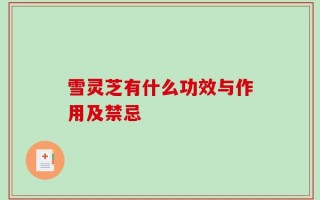 雪灵芝有什么功效与作用及禁忌
