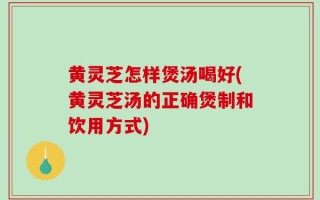 黄灵芝怎样煲汤喝好(黄灵芝汤的正确煲制和饮用方式)