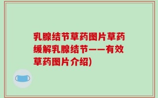 乳腺结节草药图片草药缓解乳腺结节——有效草药图片介绍)