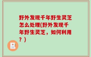 野外发现千年野生灵芝怎么处理(野外发现千年野生灵芝，如何利用？)