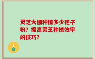 灵芝大棚种植多少孢子粉？提高灵芝种植效率的技巧？