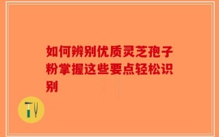 如何辨别优质灵芝孢子粉掌握这些要点轻松识别
