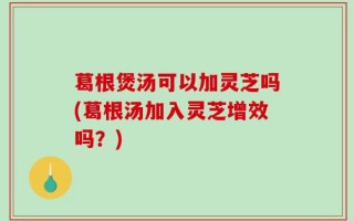 葛根煲汤可以加灵芝吗(葛根汤加入灵芝增效吗？)