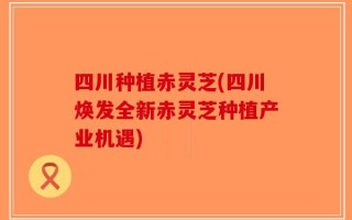 四川种植赤灵芝(四川焕发全新赤灵芝种植产业机遇)
