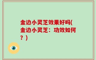 金边小灵芝效果好吗(金边小灵芝：功效如何？)