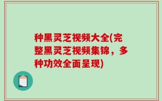 种黑灵芝视频大全(完整黑灵芝视频集锦，多种功效全面呈现)