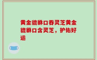 黄金貔貅口吞灵芝黄金貔貅口含灵芝，护佑好运
