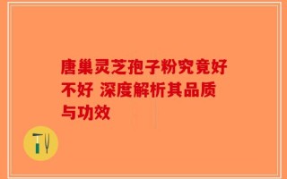 唐巢灵芝孢子粉究竟好不好 深度解析其品质与功效