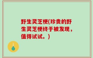 野生灵芝梗(珍贵的野生灵芝梗终于被发现，值得试试。)