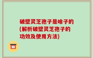 破壁灵芝孢子是啥子的(解析破壁灵芝孢子的功效及使用方法)