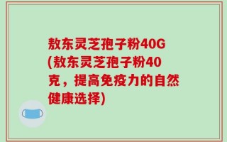 敖东灵芝孢子粉40G(敖东灵芝孢子粉40克，提高免疫力的自然健康选择)