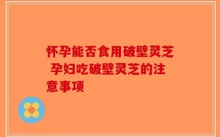 怀孕能否食用破壁灵芝 孕妇吃破壁灵芝的注意事项