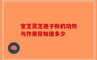 宝芝灵芝孢子粉的功效与作用你知道多少