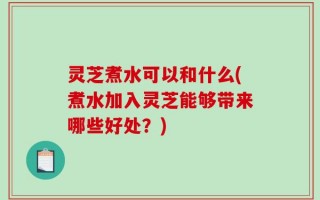 灵芝煮水可以和什么(煮水加入灵芝能够带来哪些好处？)