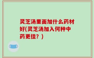 灵芝汤里面加什么药材好(灵芝汤加入何种中药更佳？)